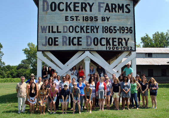 Teach For America staff members and new teachers and Robertson Scholars touring Dockery Farms.